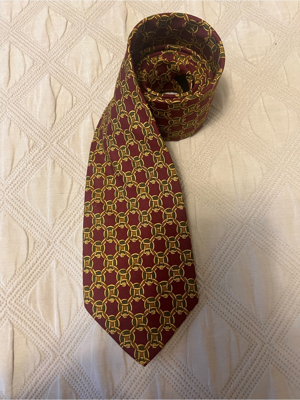 Brooks Brothers Makers Silk Tie Geometric Chainlink